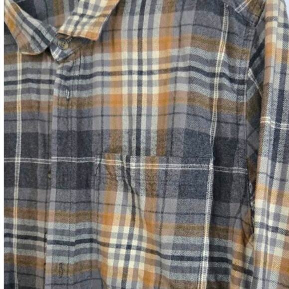 Eddie Bauer Men’s XXL Gray Yellow Plaid Long Sleeve Button Down Cotton Shirt - Picture 8 of 8